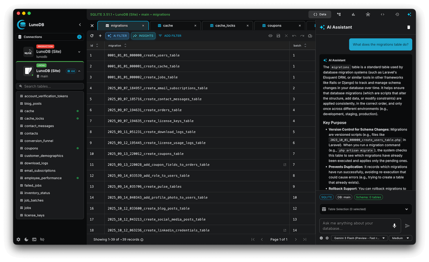 LunoDB Desktop screenshot