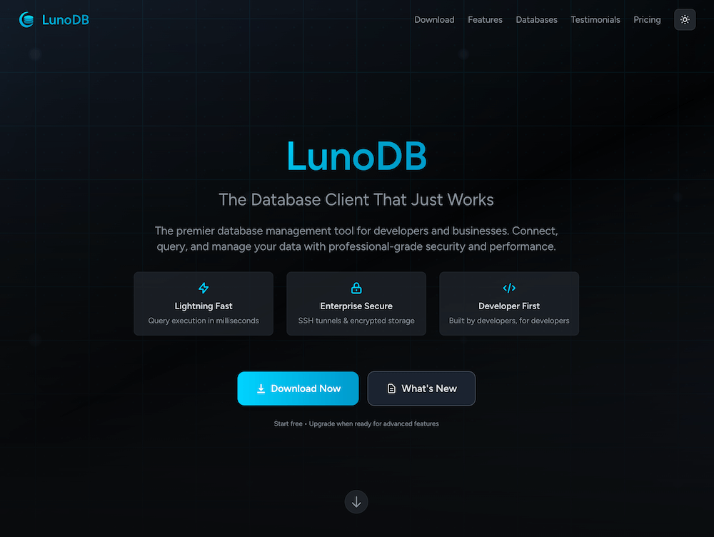 LunoDB screenshot